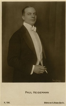 Paul Heidemann vor 1929; Urheber bzw. Nutzungsrechtinhaber: Alexander Binder (1888 – 1929); Quelle: www.virtual-history.com; Photochemie-Karte Nr. K 156