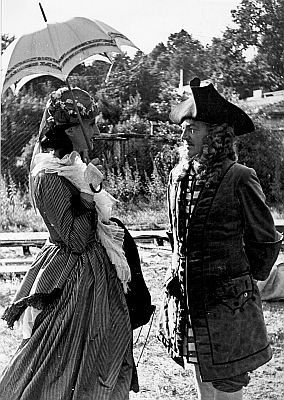 Erna Sack als Nanon Patin und Otto Gebühr als Jean Baptiste Moliére während der Dreharbeiten zu dem Film "Nanon", fotografiert 1938 von