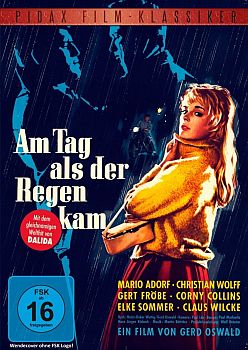 "Am Tag als der Regen kam": Abbildung DVD-Cover mit freundlicher Genehmigung  von Pidax-Film, welche den Krimi Mitte Dezember 2014 auf DVD herausbrachte