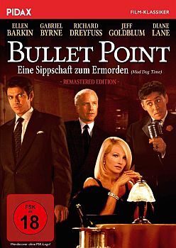 "Bullet Point": Abbildung DVD-Cover mit freundlicher Genehmigung von Pidax Film, welche die schwarzhumorige Gangsterkom�die Anfang M�rz 2021 auf DVD herausbrachte.
