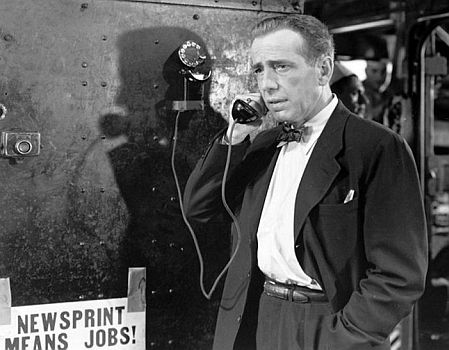 Humphrey Bogart als Chefredakteur Ed Hutcheson in dem Thriller "Die Maske runter!" (Deadline – U.S.A.) aus dem Jahre 1952; Foto freundlicherweise zur Verfügung gestellt von "Pidax film"