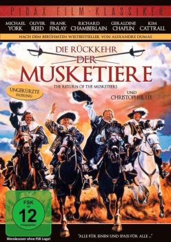 "Die Rckkehr der Musketiere ": Abbildung DVD-Cover mit freundlicher Genehmigung von Pidax-Film, welche die Produktion Ende September 2014 auf DVD herausbrachte