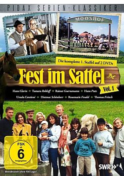 "Fest im Sattel": Abbildung DVD-Cover mit freundlicher Gehehmigung von "Pidax Film", welche die Serie Ende April 2013 auf DVD