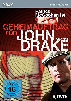 "Geheimauftrag f�r John Drake": Abbildung DVD-Cover mit freundlicher Genehmigung von Pidax Film, welche die Agenten-Serie Anfang Juni 2020 auf DVD herausbrachte.