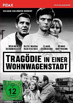 "Tragdie in einer Wohnwagenstadt": Abbildung DVD-Cover mit freundlicher Genehmigung von Pidax-Film, welche die Produktion Ende Juli 2020 auf DVD herausbrachte.