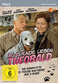 "Alle Hunde lieben Theobald": Abbildung DVD-Cover mit freundlicher Genehmigung von Pidax-Film, welche die Serie am 5. Juli 2019 auf DVD herausbrachte.
