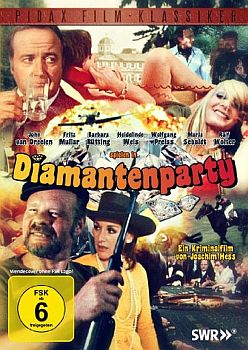 "Diamantenparty": Abbildung DVD-Cover mit freundlicher Genehmigung von Pidax-Film, welche die Krimikomödie Anfang Februar 2012 auf DVD herausbrachte.
