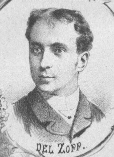 Rudolf del Zopp in der Wiener Zeitschrift "Der Humorist" (01.11.1897, Bd. 7, S. 4); Quelle: Wikimedia Commons; Urheber: Ignaz Eigner (1854-1922); digitalisiert von der Österreichischen Nationalbibliothek