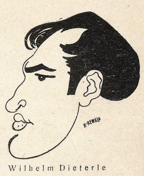 Portrait des Wilhelm Dieterle von Hans Rewald (18861944), veröffentlicht in "Jugend" Münchner illustrierte Wochenschrift für Kunst und Leben (Ausgabe Nr. 20/1929 (Mai 1929)); Quelle: Wikimedia Commons von "Heidelberger historische Bestände" (digital); Lizenz: gemeinfrei