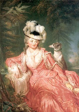 Portrait der Wilhelmine Encke, seit 1794 Gräfin Wilhelmine von Lichtenau; gemalt (Öl auf Leinwand) von Anna Dorothea Therbusch (17211782); derzeitiger Standort: Neue Palais, Potsdam; Quelle: Wikipedia bzw. Wikimedia Commons