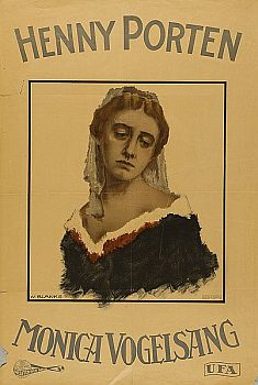Plakat zum Film "Monica Vogelsang" mit Henny Porten, gestaltet 1919/20 von Wilhelm Blanke (1873–1936); Quelle: Sammlung "Museum für Kunst und Gewerbe Hamburg" (Inventar-Nummer: EP1985.199); bzw. Wikimedia Commons; Lizenz: gemeinfrei
