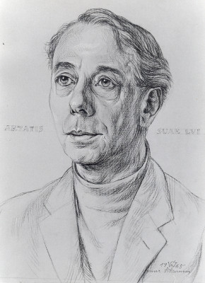 Porträt Karl-Maria Schley, gezeichnet 1965 von Werner Schramm (1898 – 1970); Lizenz: CC BY-SA 3.0; Quelle: Wikimedia Commons