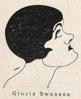 Portrait der Glorai Swanson von Hans Rewald (1886 – 1944), veröffentlicht in "Jugend" – Münchner illustrierte Wochenschrift für Kunst und Leben (Ausgabe Nr. 20/1929 (Mai 1929)); Quelle: Wikimedia Commons von "Heidelberger historische Bestände" (digital); Lizenz: gemeinfrei