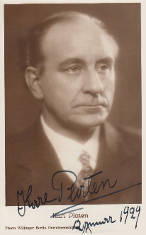 Karl Platen fotografiert von Wilhelm Willinger (1879 – 1943); Quelle: www.cyranos.ch