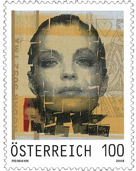 Sonderpostmarke "Romy Schneider" der sterreichischen Post AG;  Erscheinungsdatum: 21.09. 2008; Entwurf: Andreas Reimann
