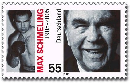 Sonderbriefmarke Max Schmeling; Verffentlichung mit freundlicher Genehmigung des Bundesministeriums der Finanzen sowie Irmgard Hesse (Entwurf)