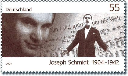 Postwertzeichen  "100. Geburtstag Joseph Schmidt"; Verffentlichung mit freundlicher Genehmigung des Bundesministeriums der Finanzen sowie der Grafikerin Jennifer Rothkopf