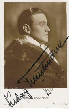 Ludwig Trautmann vor 1929; Urheber bzw. Nutzungsrechtinhaber: Alexander Binder (1888 – 1929); Quelle: www.cyranos.ch