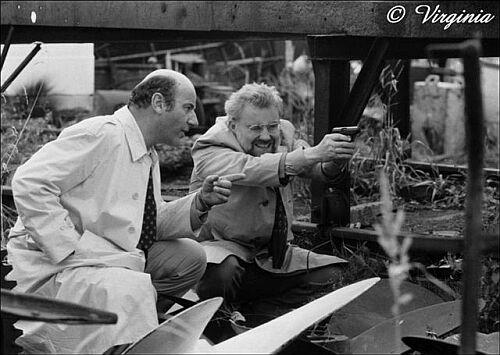 Manfred Krug und Edgar Bessen in HAIE VOR HELGOLAND; Copyright Virginia Shue