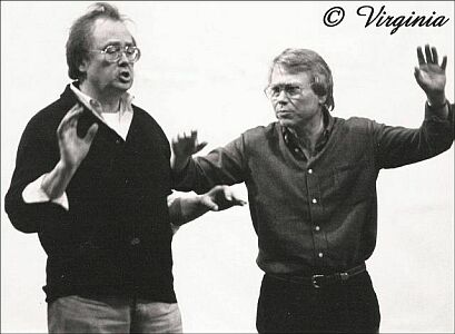 René Kollo 1987 bei Proben mit dem Opernregisseur Harry Kupfer; Copyright Virginia Shue