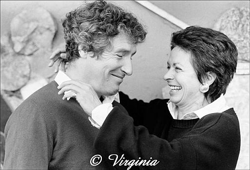 Karin Eickelbaum und Volker Brandt während einer Tournee 1988; Copyright Virginia Shue