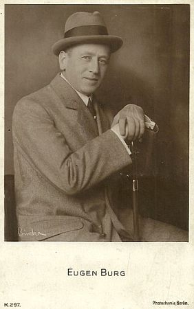 Eugen Burg vor 1929; Urheber: Alexander Binder (1888–1929); Quelle: filmstarpostcards.blogspot.com; Photochemie-Karte Nr. 297; Lizenz: gemeinfrei