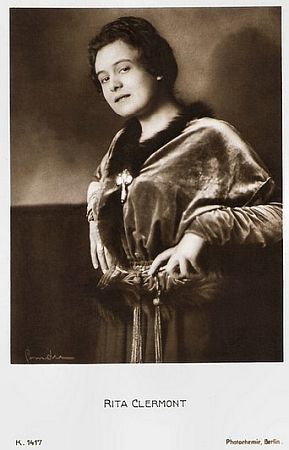 Rita Clermont vor 1929; Photochemie-Karte Nr. 1417; Urheber: Alexander Binder (1888–1929); Quelle: filmstarpostcards.blogspot.com; Lizenz: gemeinfrei