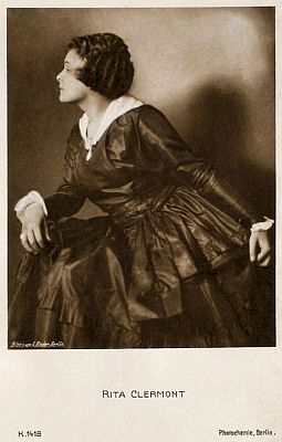 Rita Clermont vor 1929; Photochemie-Karte Nr. 1418; Urheber: Alexander Binder (1888–1929); Quelle: filmstarpostcards.blogspot.com; Lizenz: gemeinfrei