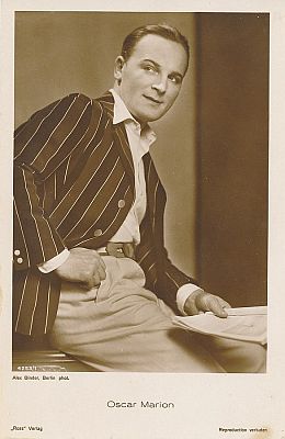 Oscar Marion vor 1929; Urheber: Alexander Binder (18881929); Quelle: Wikimedia Commons; Ross-Karte Nr. 4253/1: Lizenz: gemeinfrei