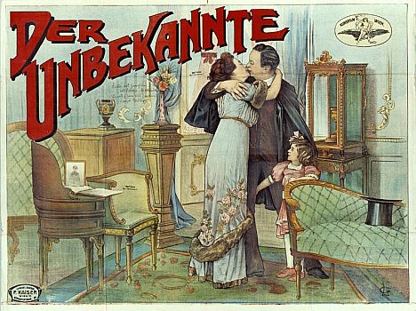 Plakat zu dem Stummfilm "Der Unbekannte" (1912) der "Wiener Kunstfilm"; Entwerfer: Gottfried Lorenz (18601928); Abbildung mit freundlicher Genehmigung der sterreichischen Nationalbibliothek (NB); Rechteinhaber: NB Wien; Datierung: 1912; Bildarchiv Austria (Signatur: PLA16301088)