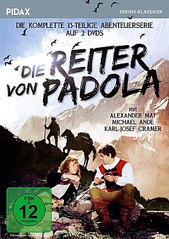 "Die Reiter von Padola": Abbildung DVD-Cover mit freundlicher Genehmigung von Pidax-Film, welche die Serie Ende März 2020 auf DVD herausbrachte.