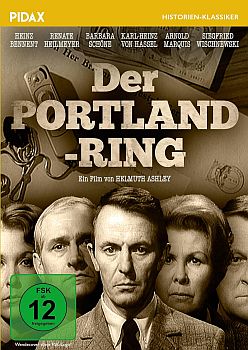 "Der Portland-Ring": Abbildung DVD-Cover mit freundlicher Genehmigung von Pidax Film, welche den Spionage-Thriller am 20. November 2025 auf DVD herausbrachte.