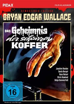 "Das Geheimnis der schwarzen Koffer": Abbildung DVD-Cover mit freundlicher Genehmigung von Pidax-Film, welche den Krimi Mitte September 2020 auf DVD herausbrachte.