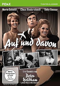 "Auf und davon": Abbildung DVD-Cover mit freundlicher Genehmigung von Pidax Film, welche die Komödie Anfang März 2026 auf DVD herausbrachte.