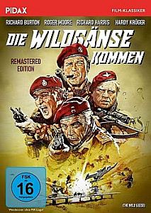 "Die Wildgänse kommen": Abbildung DVD-Cover; mit freundlicher Genehmigung von Pidax-Film, welche die Produktion Anfang April 2019 auf DVD herausbrachte.