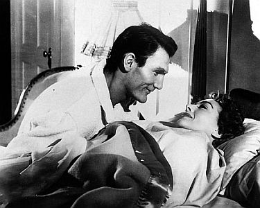 Szenenfoto mit Jack�Palance und Joan Crawford in dem Film Noir "Sudden Fear"; mit freundlicher Genehmigung von "Pidax Film", welche die Produktion Mitte M�rz 2026 auf DVD herausbrachte