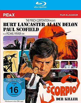 "Scorpio, der Killer": Abbildung DVD-Cover mit freundlicher Genehmigung von Pidax Film, welche den Actionfilm am 23. April 2026 auf DVD herausbrachte