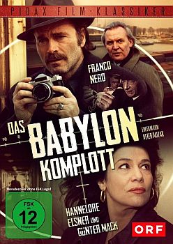 "Das Babylon Komplott": Abbildung DVD-Cover mit freundlicher Genehmigung von Pidax-Film, welche die ORF-Produktion am 24.11.2015 auf  DVD herausbrachte.