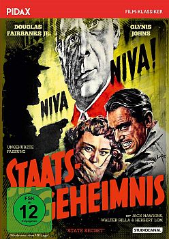 "Staatsgeheimnis": Abbildung DVD-Cover mit freundlicher Genehmigung von Pidax-Film, welche den Thriller am Mitte August 2020 auf DVD herausbrachte