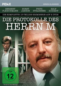 "Die Protokolle des Herrn M!: Abbildung DVD-Cover mit freundlicher Genehmigung von "Pidax Film", welche die Krimiserie Ende Februar 2023 auf DVD herausbrachte.