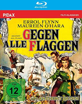 "Gegen alle Flaggen" (1952, "Against All Flags"): Abbildung DVD-Cover mit freundlicher Genehmigung von "Pidax Film", welche das Abenteuer Mitte Mai 2025 auf DVD herausbrachte.