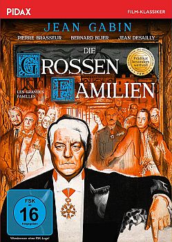 "Die großen Familien": Abbildung DVD-Cover mit freundlicher Genehmigung von Pidax-Film, welche die Bestseller-Verfilmung Ende April 2023 auf DVD herausbrachte.