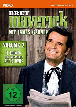 "Bret Maverick": Abbildung DVD-Cover (Vol. 2) mit freundlicher Genehmigung von Pidax-Film, welche die Westernserie Ende September 2020 auf DVD herausbrachte