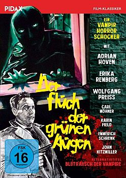 "Der Fluch der grünen Augen": Abbildung DVD-Cover mit freundlicher Genehmigung von Pidax-Film, welche die Produktion Mitte Oktober 2019 auf DVD herausbrachte.