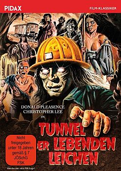 "Tunnel der lebenden Leichen": Abbildung DVD-Cover mit freundlicher Genehmigung von "Pidax film", welche den Horrorfiln Anfang Februar 2023 auf DVD herausbrachte.