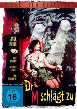 "Dr. M schlägt zu": Abbildung DVD-Cover mit freundlicher Genehmigung von Pidax-Film, welche das Science-Fiction-Abenteuer im August 2014 auf DVD herausbrachte.