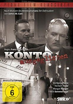 "Konto ausgeglichen": Abbildung DVD-Cover mit freundlicher Genehmigung von Pidax-Film, welche den Krimi am 21. Januar 2011 auf DVD herausbrachte.