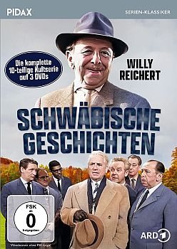 "Schwbische Geschichten": Abbildung DVD-Cover mit freundlicher Genehmigung von Pidax-Film, welche die Kultserie Anfang Mai 2023 auf DVD herausbrachte.