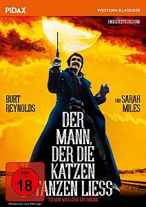 "Der Mann, der die Katzen tanzen ließ": Abbildung DVD-Cover mit freundlicher Genehmigung von Pidax-Film, welche den Western Ende März 2017 auf DVD herausbrachte.