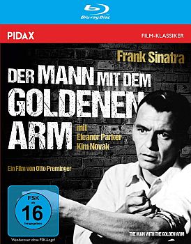 "Der Mann mit dem goldenen Arm": Abbildung DVD-Cover mit freundlicher Genehmigung von Pidax-Film, welche den Film-Noir auf DVD herausbrachte (Veröffentlichung: 02.04.2021)